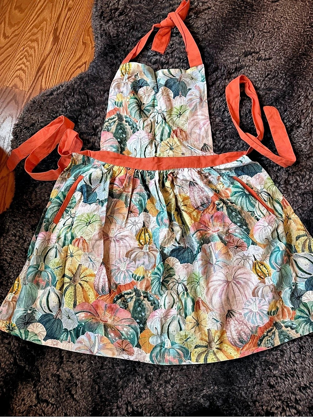 Anthropologie Floral Cotton Apron and other assorted Orange & Multicolor